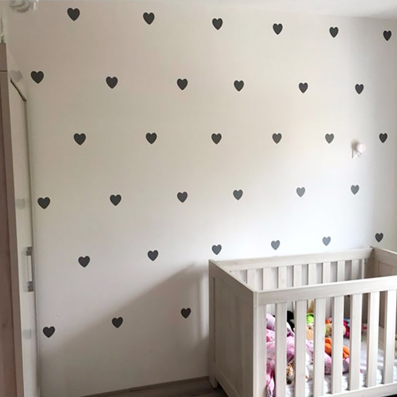 Baby Nursery Decor Girl - Декоративные наклейки в форме сердца для