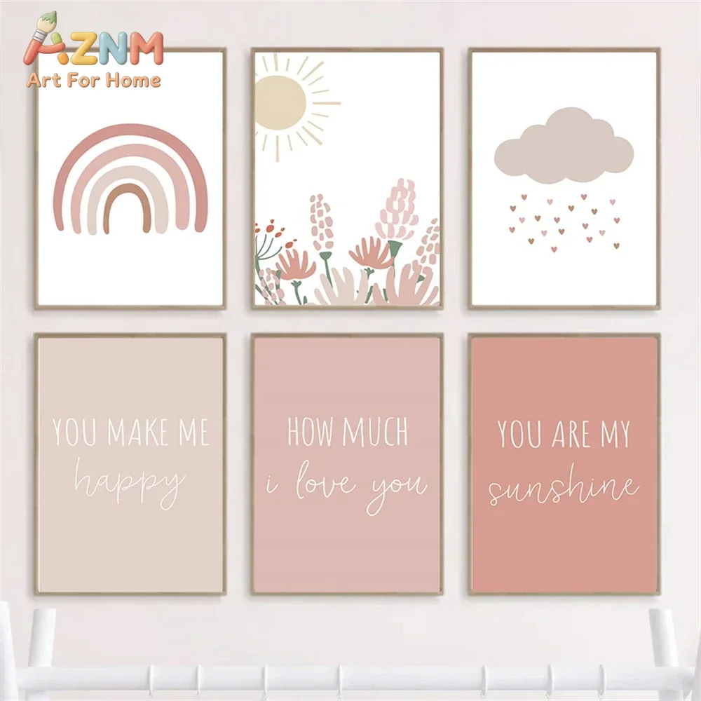 Baby Girl Nursery Quotes - AZNM, плакат в стиле бохо с