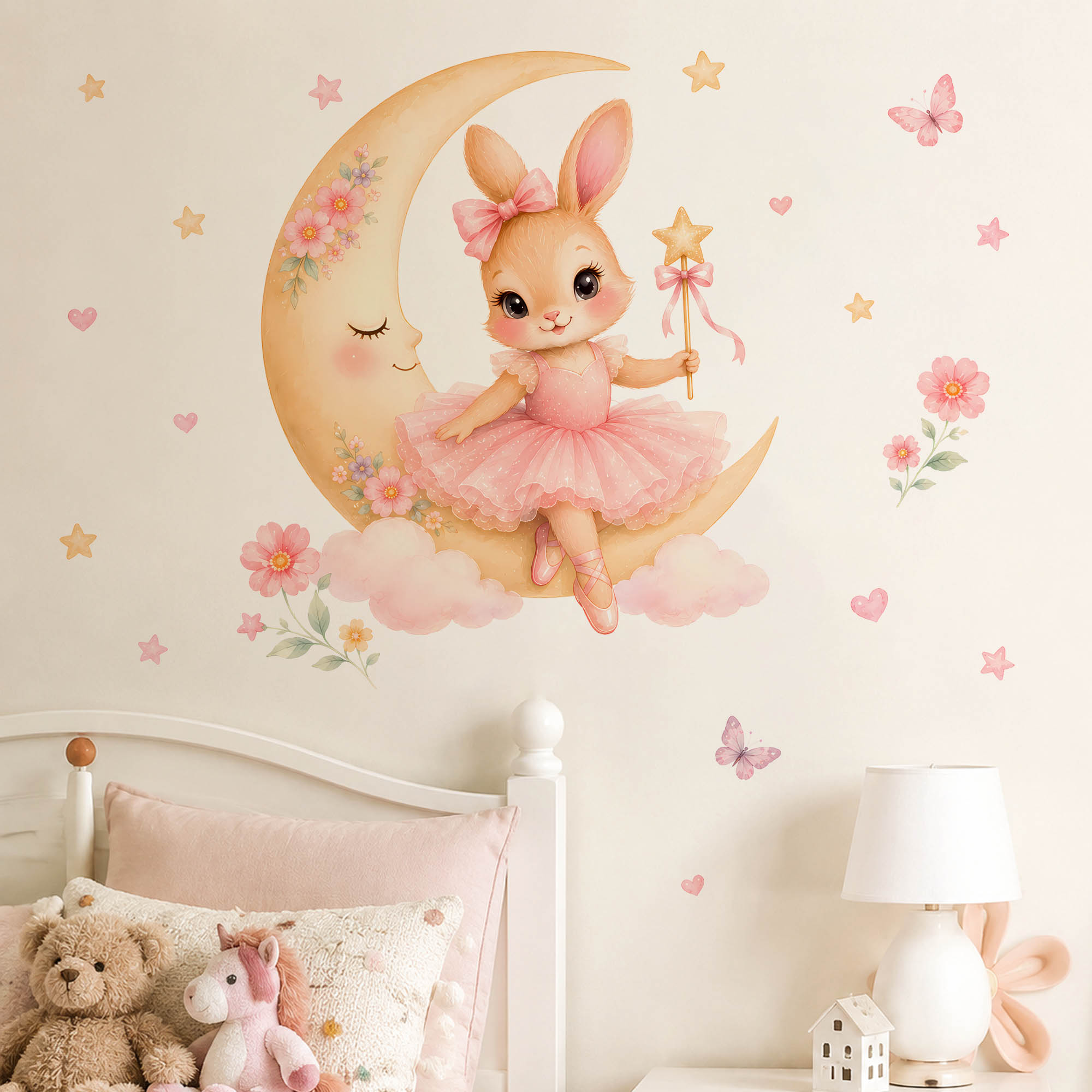 Наклейки на стену «Акварельная – обзор и цена Baby Nursery Decor Girl